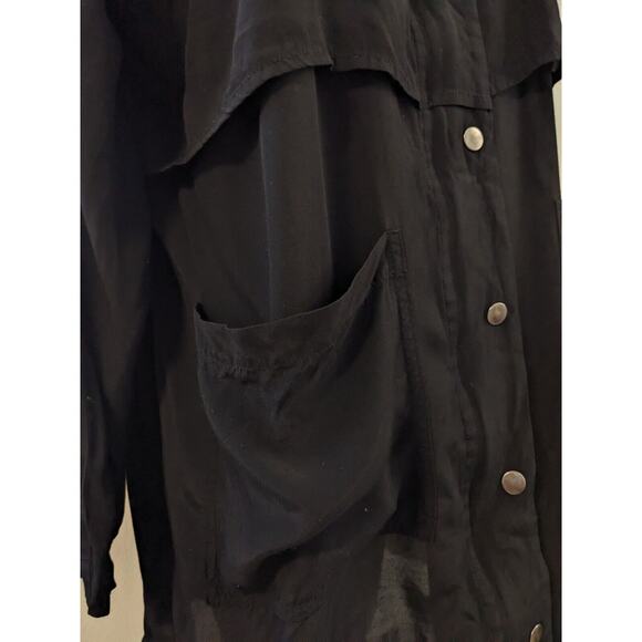 Something Else by Natalie Wood Size 8 Zip Up Shacket Jacket Shirt Black Pockets - Picture 5 of 11
